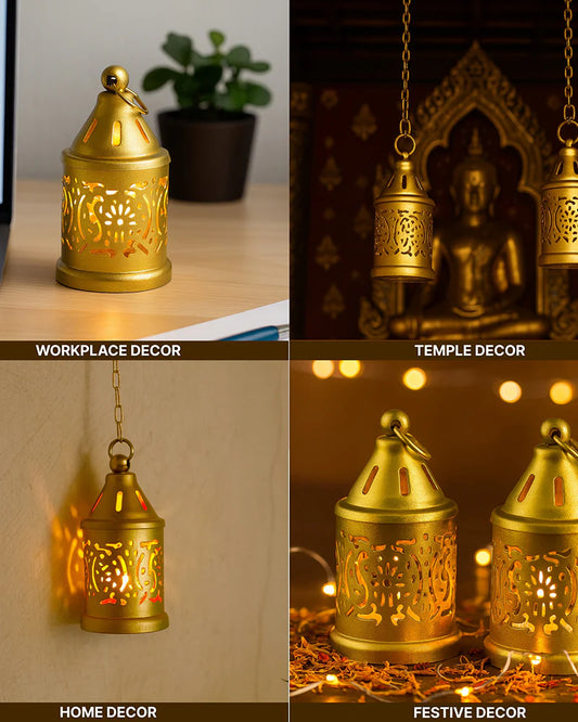 Set of 2 Decorative Candle Holders for Tealights, Perfect for Home and Diwali Decoration