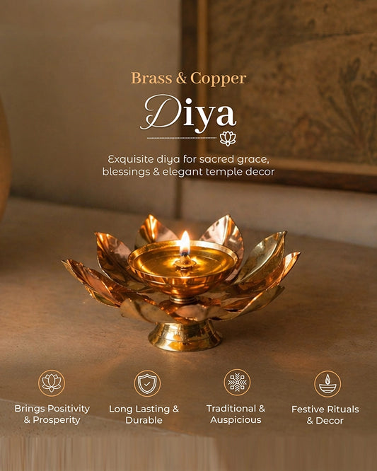 Brass Diya for Pooja Aarti and Diwali Decoration