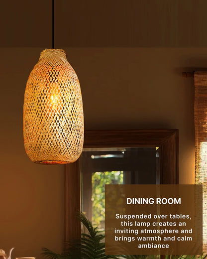 Boho Bamboo Hanging Light for Living Room Decoration