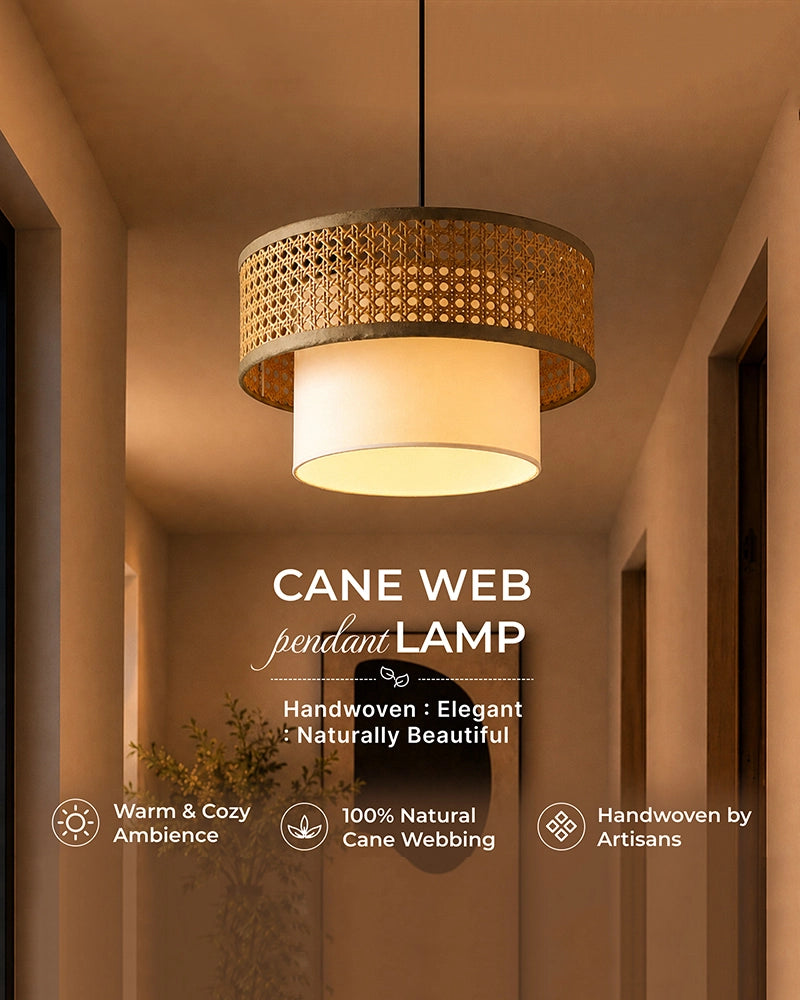 Decorative Rattan Pendant Ceiling Lamp for Living Room, Bedroom and Home