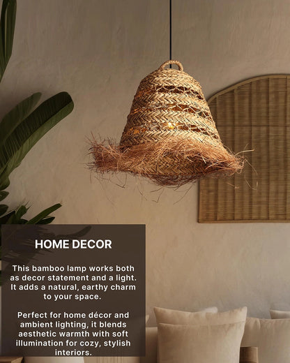Stylish Seagrass Ceiling Light for Living Space and Dining Area