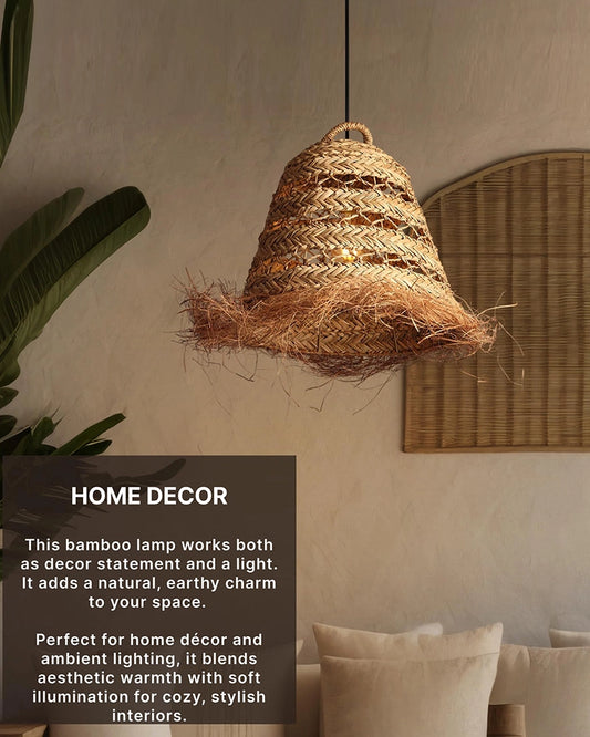 Stylish Seagrass Ceiling Light for Living Space and Dining Area