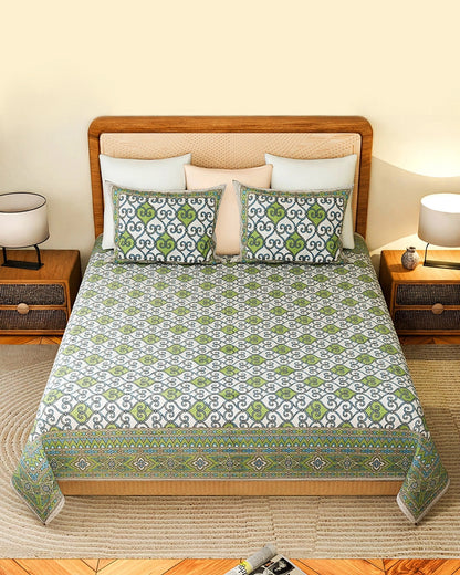 Cotton Bedsheet King Size 144 TC with 2 Pillow Covers for Bedroom Decor