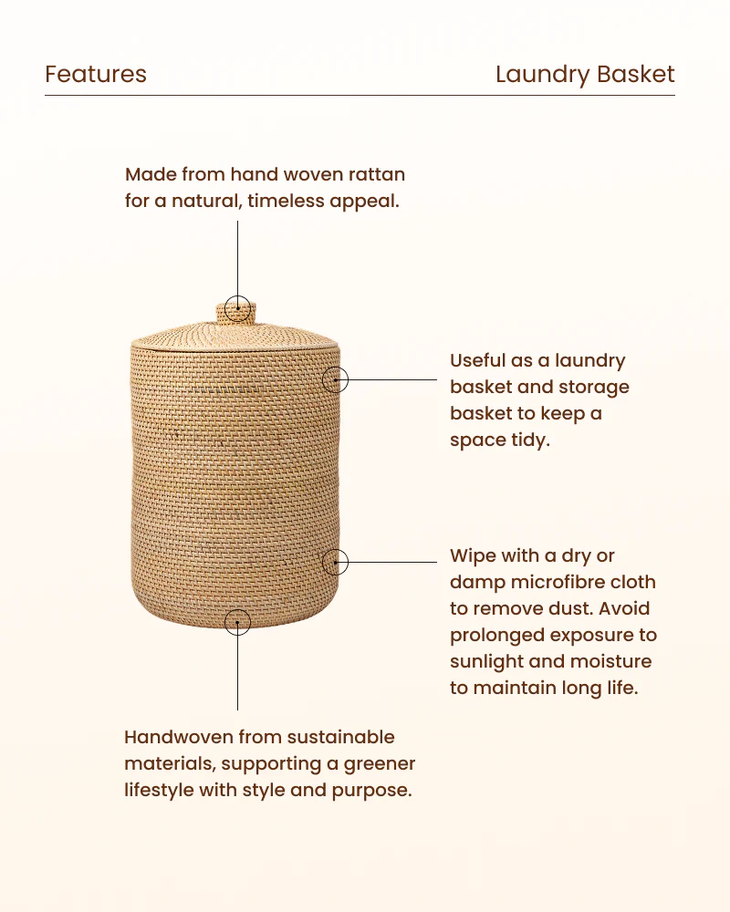 Rattan Multipurpose Storage Basket for Bedroom and Wardrobe