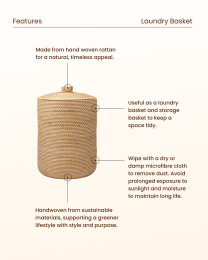 Rattan Multipurpose Storage Basket for Bedroom and Wardrobe