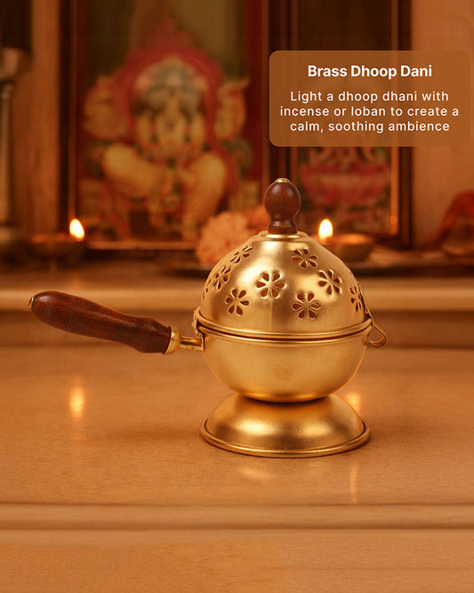 Premium Metal Dhoop Burner for Pooja Room and Home Temple