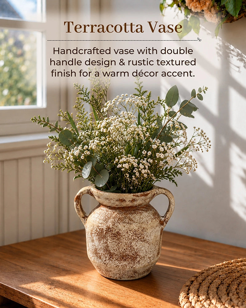 Premium Terracotta Vase for Living Room, Bedroom and Modern Home Decoration