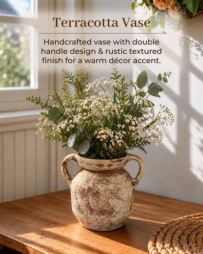 Premium Terracotta Vase for Living Room, Bedroom and Modern Home Decoration