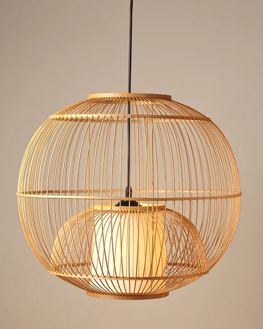 Handmade Bamboo Hanging Lamp for Bedroom and Living Room