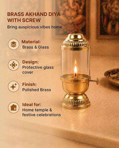 Premium Brass Akhand Diya for Pooja and Festive Worship