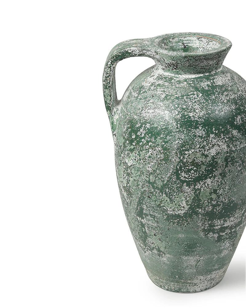 Wide-Mouth Terracotta Vase for Floral Arrangements