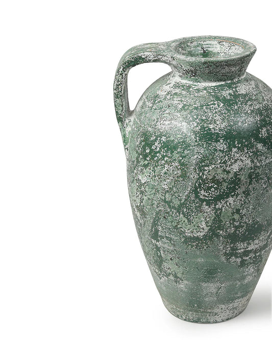 Wide-Mouth Terracotta Vase for Floral Arrangements