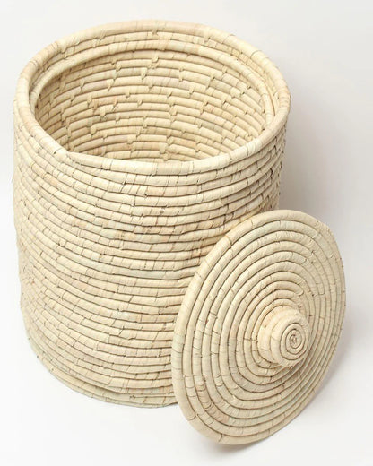 Natural Laundry Hamper with Lid for Bedroom, Bathroom, and Closet Organization