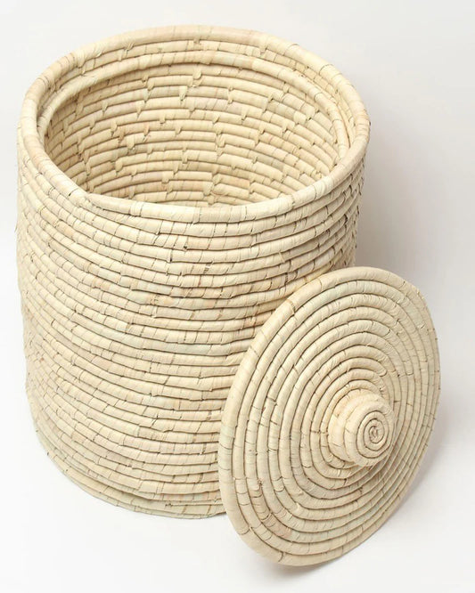 Natural Laundry Hamper with Lid for Bedroom, Bathroom, and Closet Organization