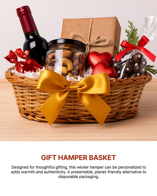 Wicker Fruit and Storage Baskets for Kitchen, Cane Gift Hamper