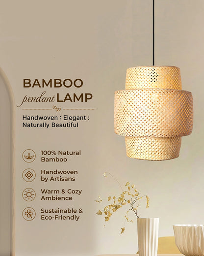 Minimalist Bamboo Pendant Light for Balcony and Patio