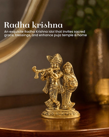 Radhe Krishna Ji Murti for Pooja Items, Home Decoration & Janmashtami Gifting