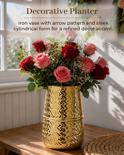 Handcrafted Hammered Vase for Flowers, Tabletop & Home Decor