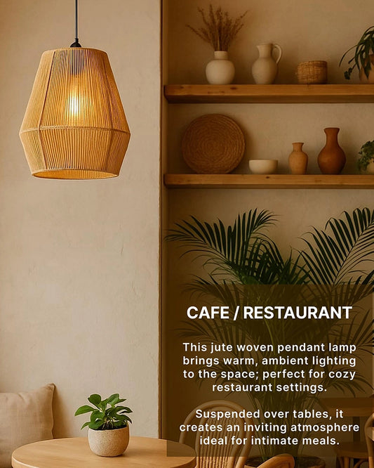 Jute Rope Pendant Lamp for Home Decor and Hall