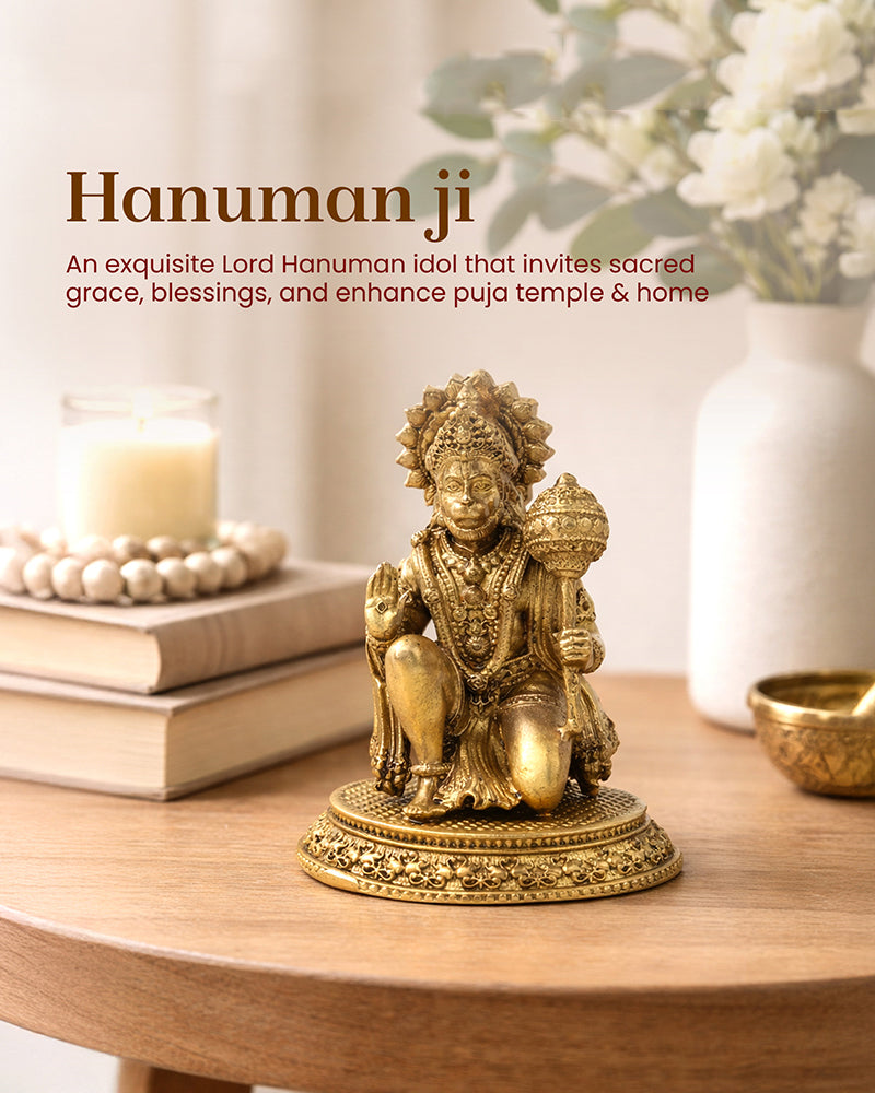 Premium Pure Brass Hanuman Ji Murti for Spiritual Decor and Rituals
