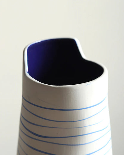 Ceramic Vase with Organic Shape for Shelf Decor