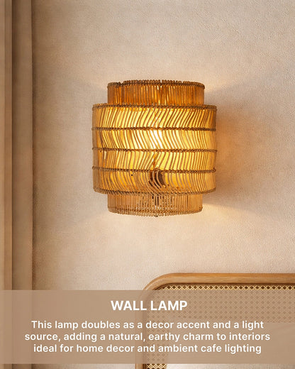 Handcrafted Bamboo Hanging Lamp Natural Tone Premium Ceiling Light