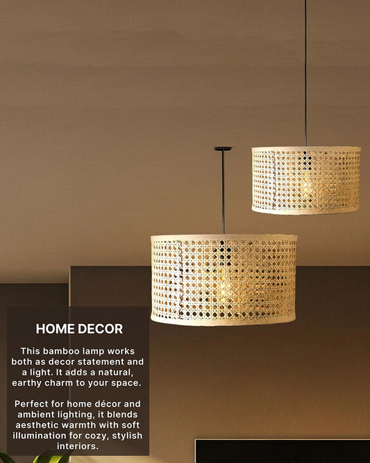 Rustic Rattan Pendant Light for Balcony and Hall