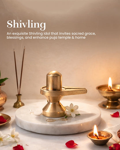 Brass Shivling Idol for Home Temple and Pooja Room