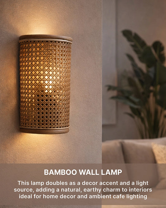 Artistic Rattan Wall Decor Light for Cafe and Restaurant