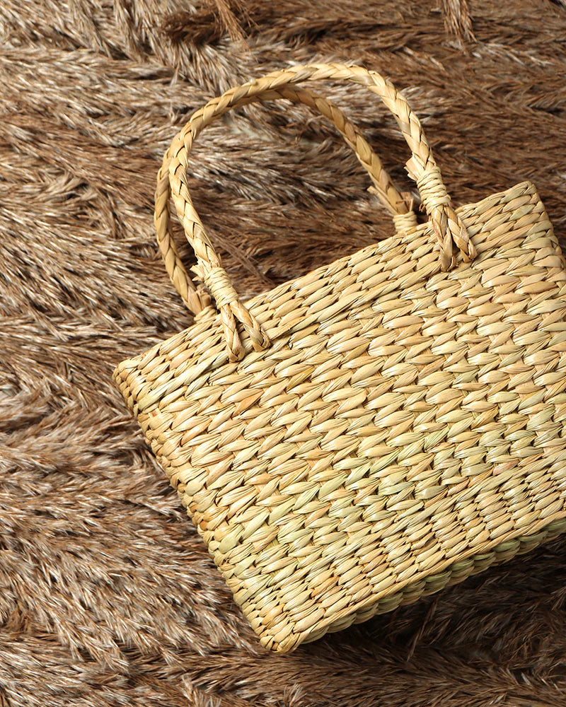 Handcrafted Seagrass Tote Bag for Shopping, Storage & Outdoors