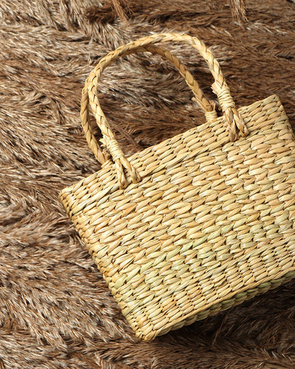 Handcrafted Seagrass Tote Bag for Shopping, Storage & Outdoors