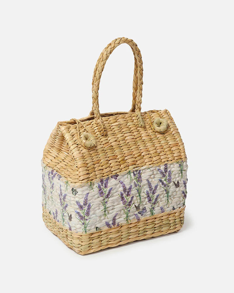 Seagrass Lunch & Picnic Basket Handmade for Beach, Park & Garden Use
