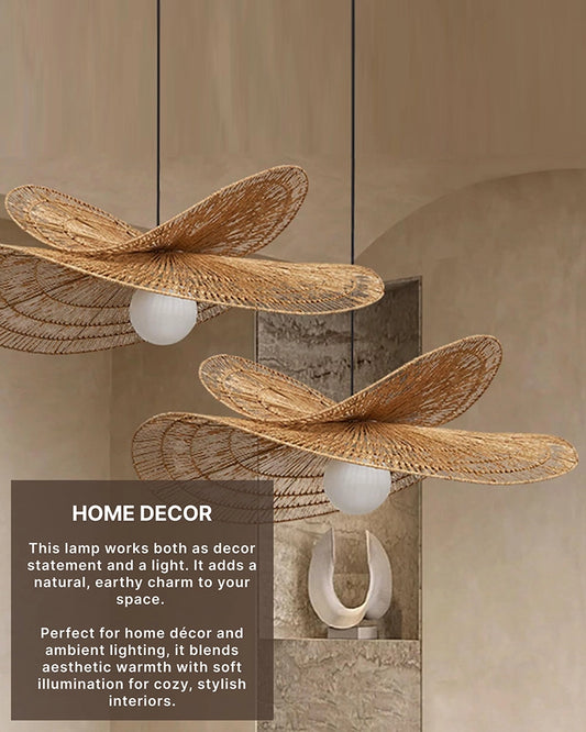 Artistic Raffia Ceiling Light for Living Room Decoration