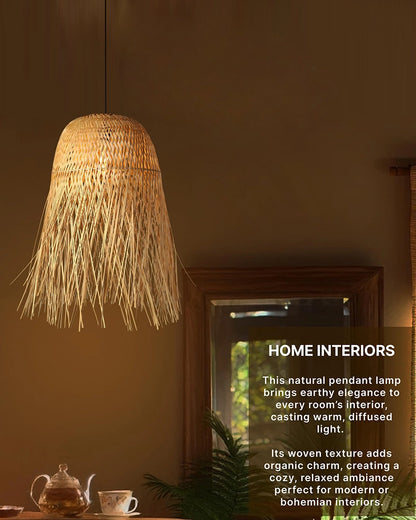 Boho Bamboo Pendant Lamp for Balcony and Patio