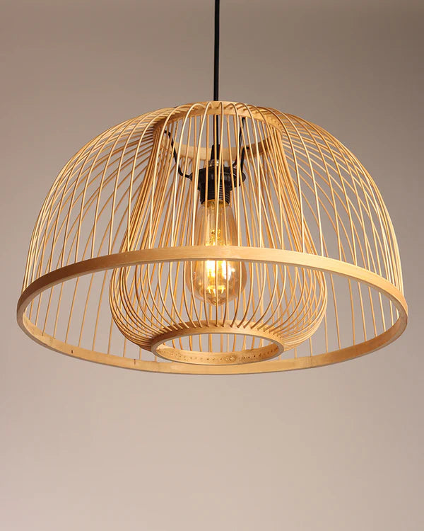 Rustic Bamboo Hanging Lamp for Home Decor