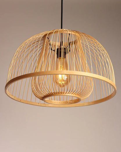 Rustic Bamboo Hanging Lamp for Home Decor