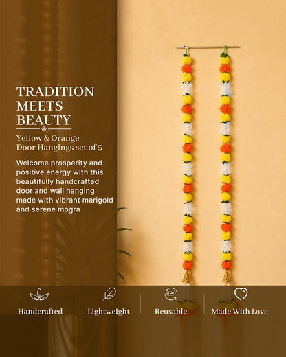 Artificial Marigold Flower Mala Toran for Festival & Housewarming Decor