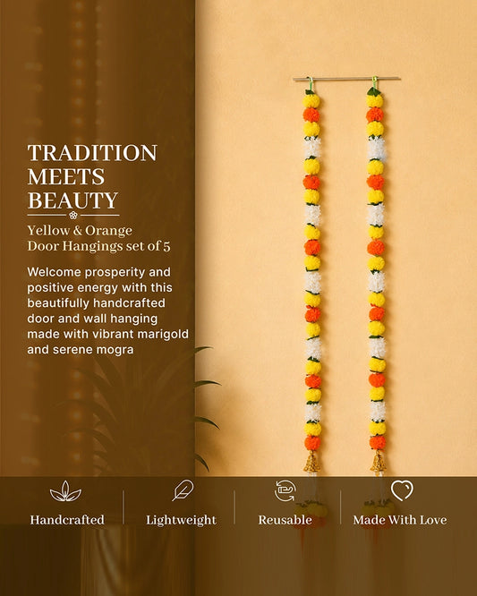 Artificial Marigold Flower Mala Toran for Festival & Housewarming Decor