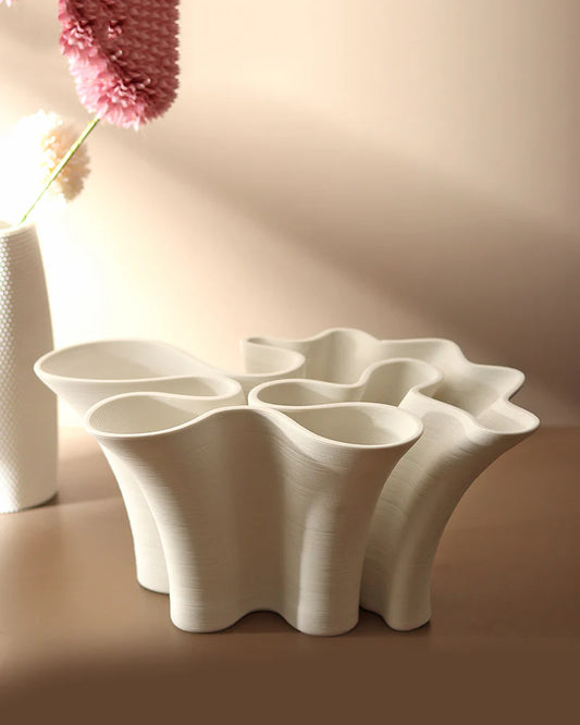 Flat Bottom Ceramic Vase for Tabletop Stability