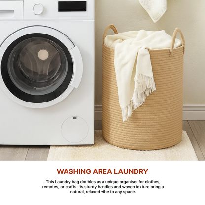 Laundry Basket For Clothes | Storage Baskets | Toy Storage Basket | Jute Laundry Bag