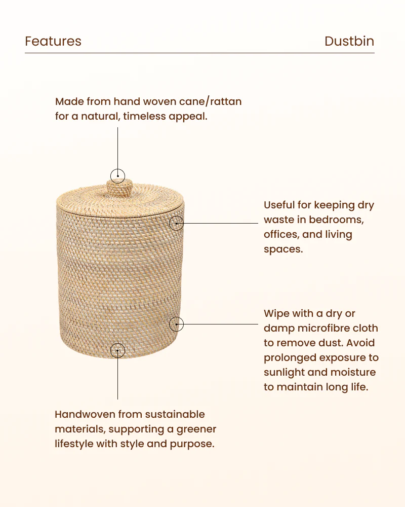 Rattan Handcrafted Storage Basket for Clothes and Toys