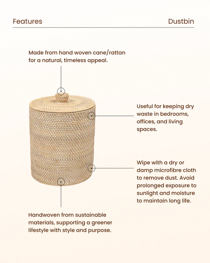 Rattan Handcrafted Storage Basket for Clothes and Toys