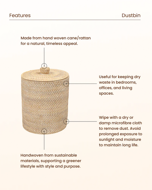 Rattan Handcrafted Storage Basket for Clothes and Toys