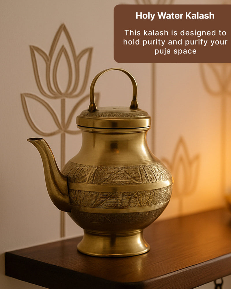 Traditional Brass Kalash for Pooja, Havan, and Religious Celebrations