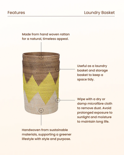 Spacious Rattan Laundry Hamper for Bathroom and Bedroom