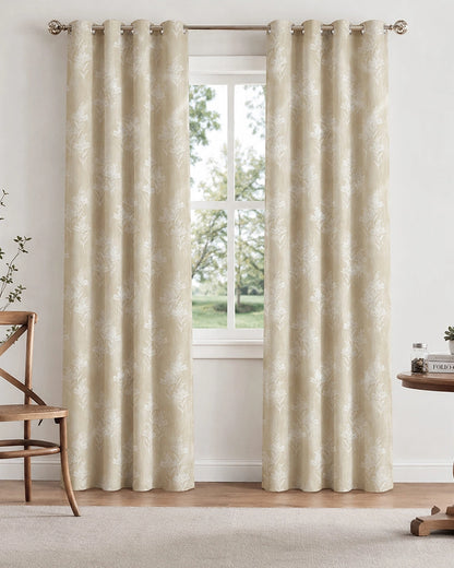 Modern Polyester Door Curtain with Eyelets (Cream, 7 ft)