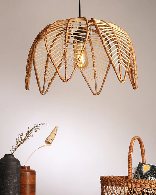 Artistic Rattan Ceiling Light for Cafe and Restaurant