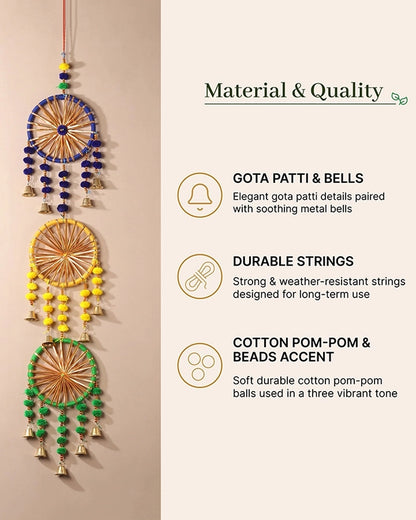 Handcrafted Dream Catcher Wall Hanging with Bells for Door and Festive Décor
