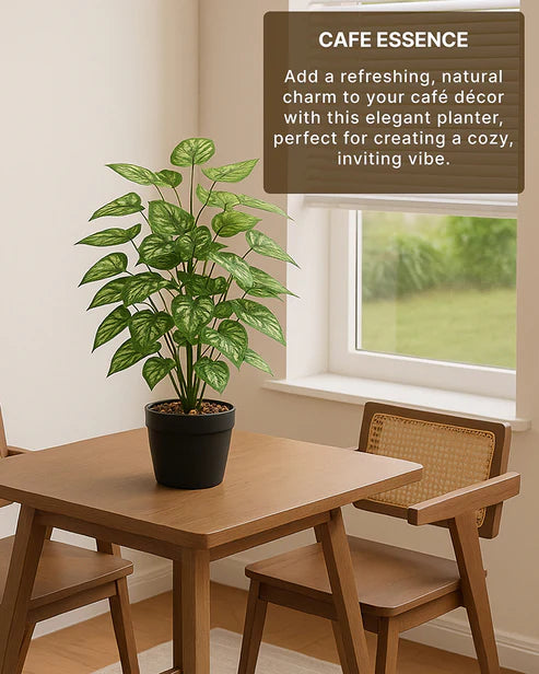 Lifelike Artificial Green Plant with Pot for Living Room and Table Decor