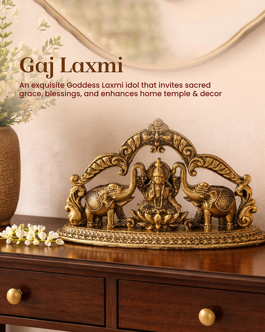 Decorative Laxmi Ji Brass Figurine for Pooja Room and Home Worship